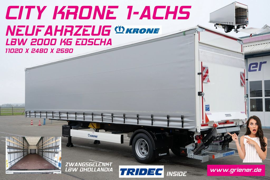 Krone SEP 10 CITY GARDINE KRONE 1-achs TRIDEC LBW - Semirimorchio centinato: foto 1 Krone SEP 10 CITY GARDINE KRONE 1-achs TRIDEC LBW - Semirimorchio centinato: foto 1
