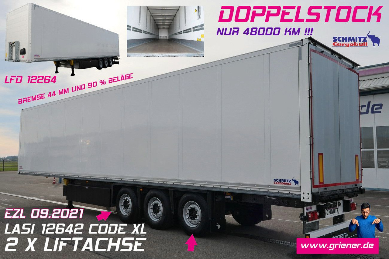 Schmitz Cargobull SKO 24/DOPPELSTOCK / 2,70/ 2 x LIFT nur 48000 km - Semirimorchio furgonato: foto 1 Schmitz Cargobull SKO 24/DOPPELSTOCK / 2,70/ 2 x LIFT nur 48000 km - Semirimorchio furgonato: foto 1