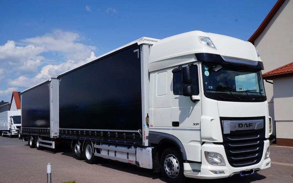DAF XF 480 EURO 6 ZESTAW TANDEM PRZEJAZDOWY 120 M3 7,7 M + 7,7 M WECON - Camion centinato: foto 1 DAF XF 480 EURO 6 ZESTAW TANDEM PRZEJAZDOWY 120 M3 7,7 M + 7,7 M WECON - Camion centinato: foto 1