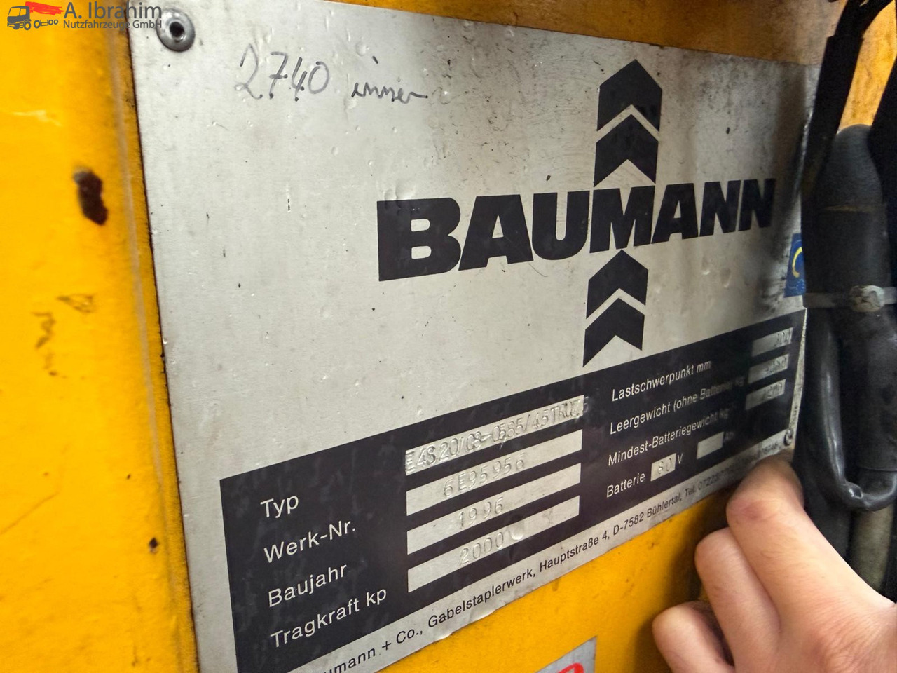 Baumann E 4S20/08 Elektrostapler | 2000 Kg Tragkraft | 80V Batterien - Carrello elevatore laterale: foto 3 Baumann E 4S20/08 Elektrostapler | 2000 Kg Tragkraft | 80V Batterien - Carrello elevatore laterale: foto 3