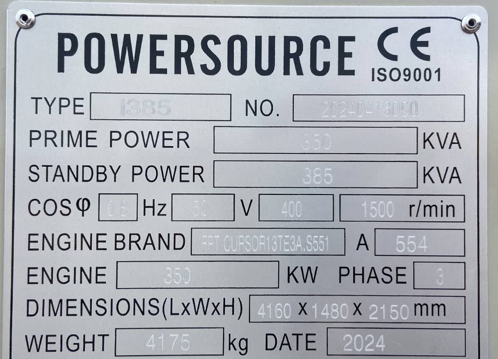 Iveco CR13TE2A - 385 kVA Generator - DPX-19795 - Gruppo elettrogeno: foto 4 Iveco CR13TE2A - 385 kVA Generator - DPX-19795 - Gruppo elettrogeno: foto 4