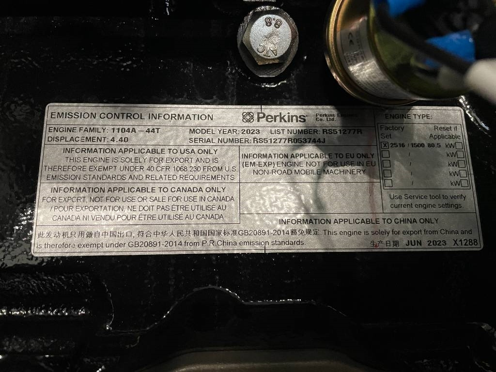 Leasing di Perkins 1104A-44TG2 - 88 kVA Generator - DPX-19805  Perkins 1104A-44TG2 - 88 kVA Generator - DPX-19805: foto 12