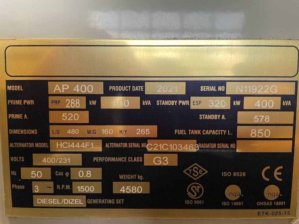 Gruppo elettrogeno Perkins 2206A-E13TAG2 - 400 kVA Generator - DPX-12650: foto 6 Gruppo elettrogeno Perkins 2206A-E13TAG2 - 400 kVA Generator - DPX-12650: foto 6