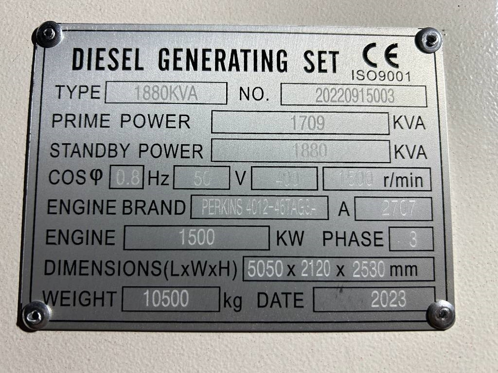 Perkins 4012-46TAG3A - 1.880 kVA Generator - DPX-19824-O - Gruppo elettrogeno: foto 4 Perkins 4012-46TAG3A - 1.880 kVA Generator - DPX-19824-O - Gruppo elettrogeno: foto 4