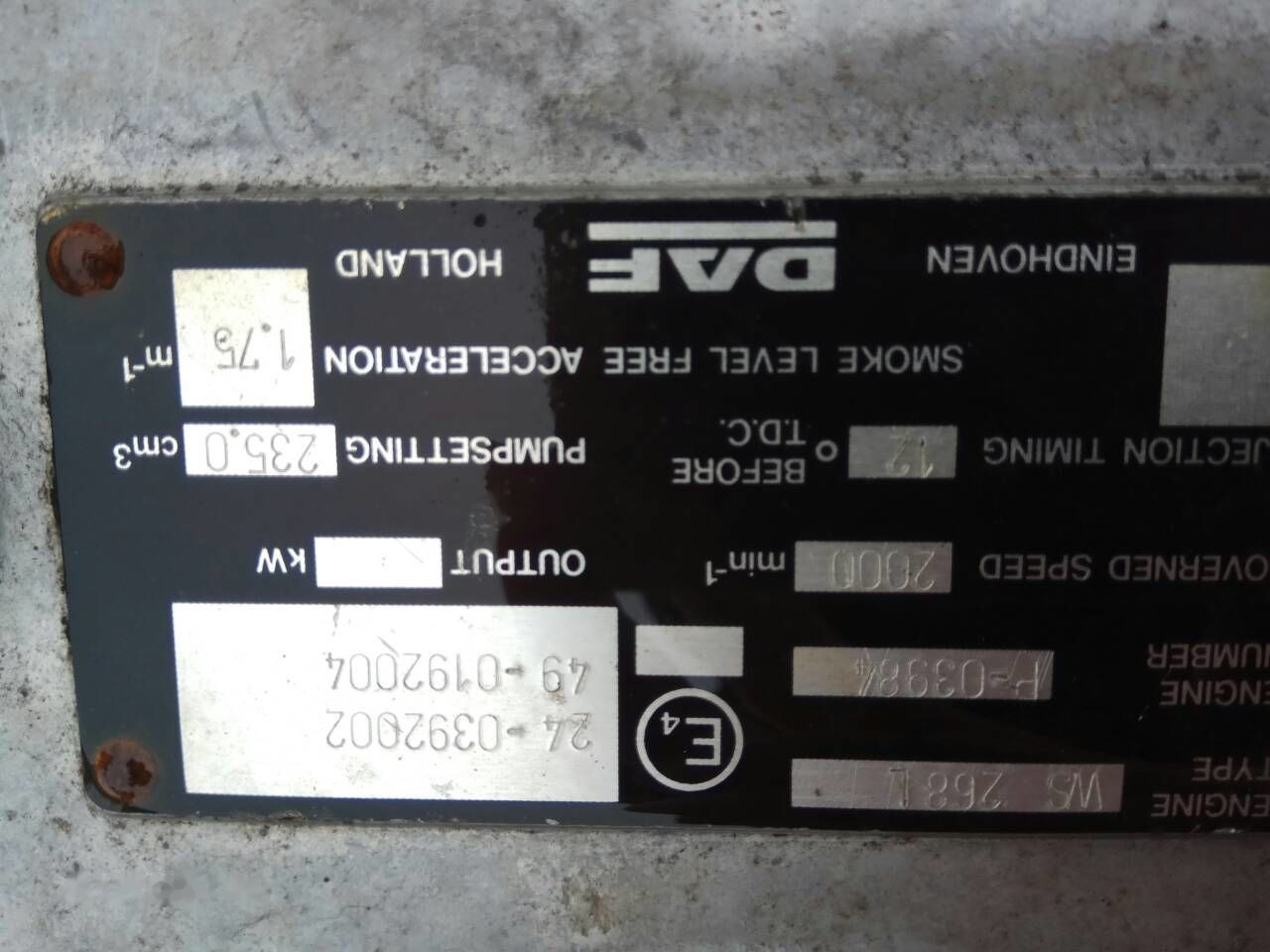 DAF ATI WS268 DAF ATI DAF 85 95 - Motore per Camion: foto 3 DAF ATI WS268 DAF ATI DAF 85 95 - Motore per Camion: foto 3