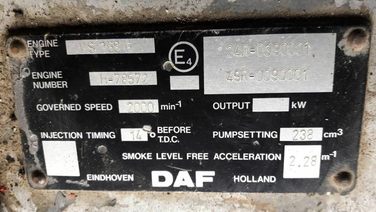 DAF WS268G DAF 95 85 - Motore per Camion: foto 1 DAF WS268G DAF 95 85 - Motore per Camion: foto 1