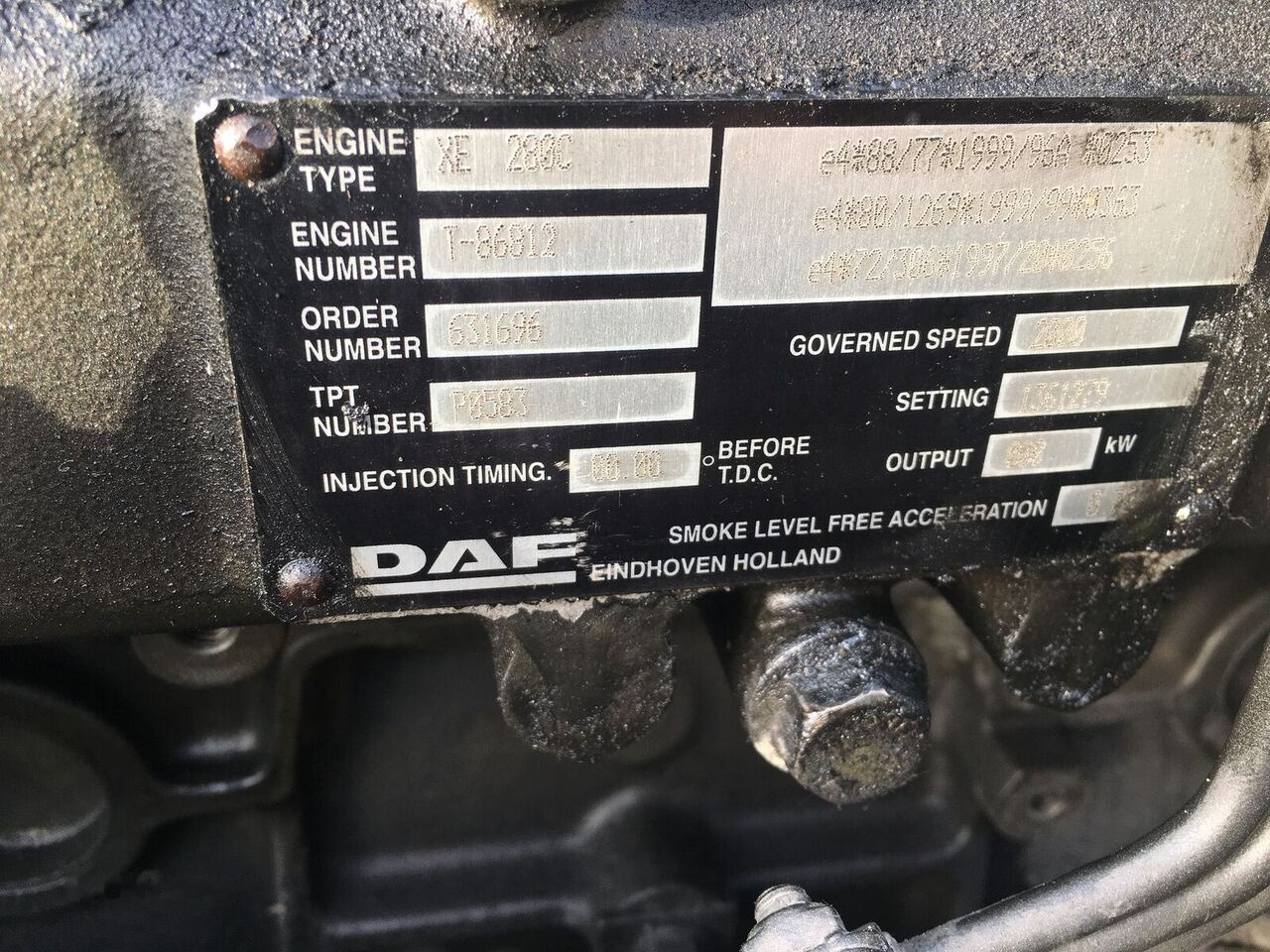 DAF xe280c DAF xf95 truck - Motore per Camion: foto 3 DAF xe280c DAF xf95 truck - Motore per Camion: foto 3