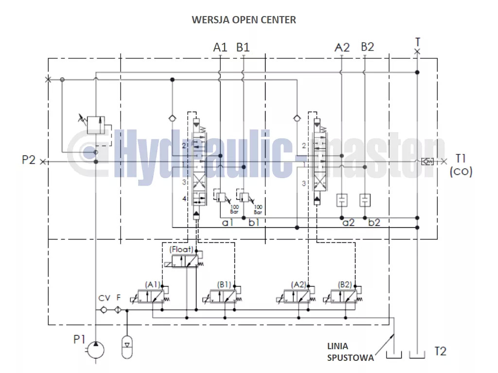Caricatore frontale per trattori per Camion Joystick + AKON LVM92 Proportional Valve 90 L/Min 2 Sections for Loader, Closed: foto 8