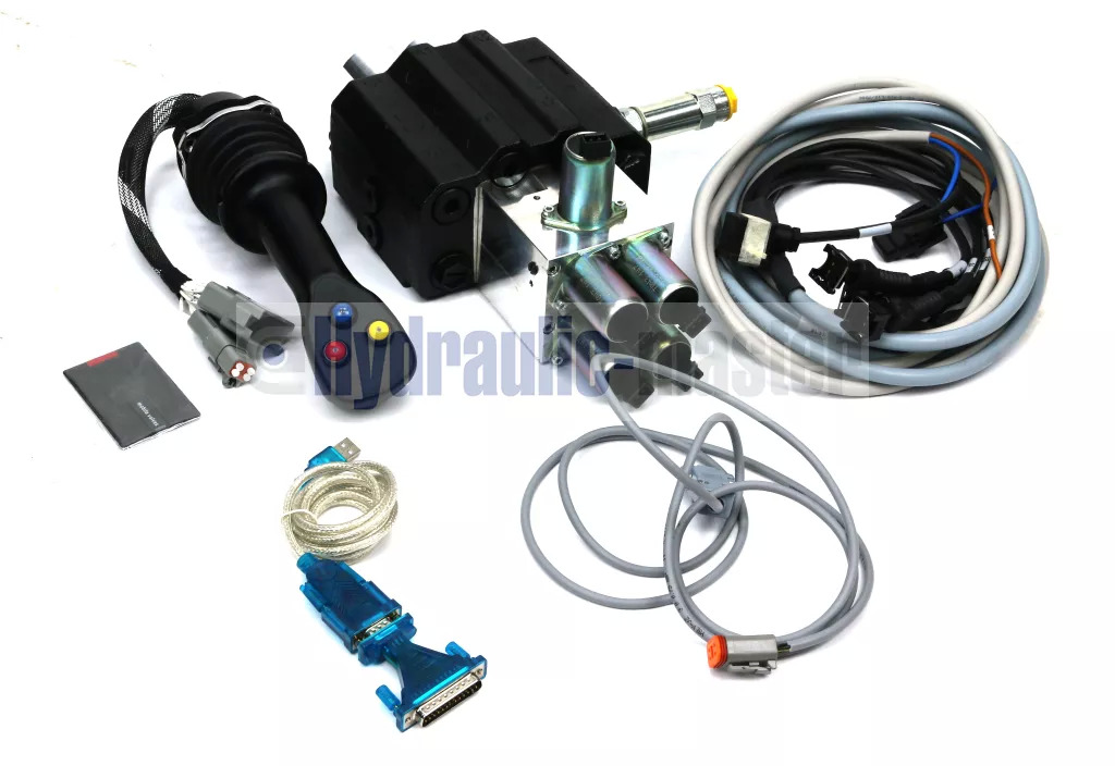 Caricatore frontale per trattori per Camion Joystick + AKON LVM92 Proportional Valve 90 L/Min 2 Sections for Loader, Closed: foto 15