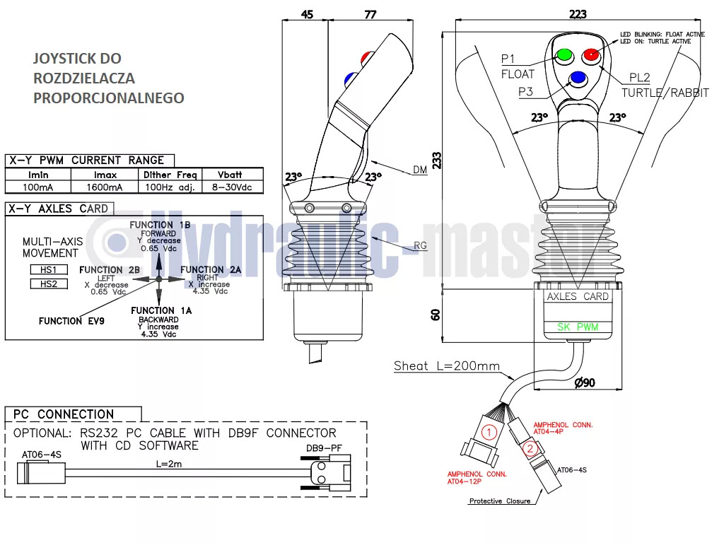 Caricatore frontale per trattori per Camion Joystick + AKON LVM92 Proportional Valve 90 L/Min 2 Sections for Loader, Closed: foto 7