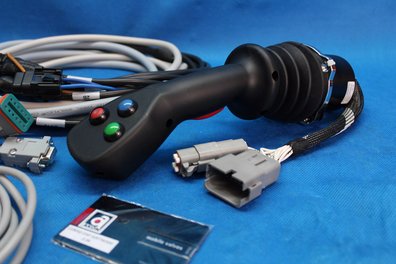 Caricatore frontale per trattori per Camion Joystick + AKON LVM92 Proportional Valve 90 L/Min 2 Sections for Loader, Closed: foto 16