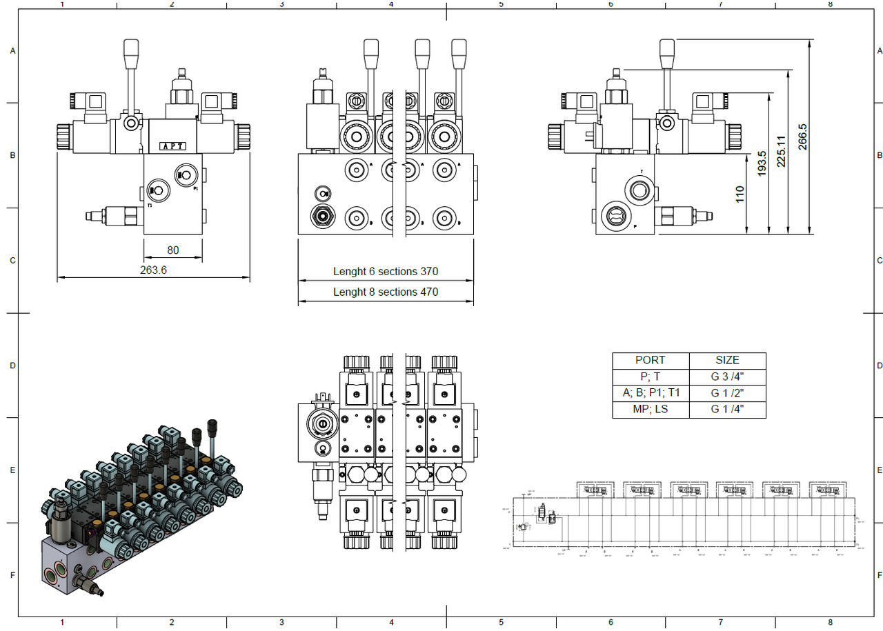 Macchina da cantiere Proportional Valve Cetop valve 6 functions 16GPM 60 l/min + Scanreco G2B Radio Remote and manual operation: foto 6