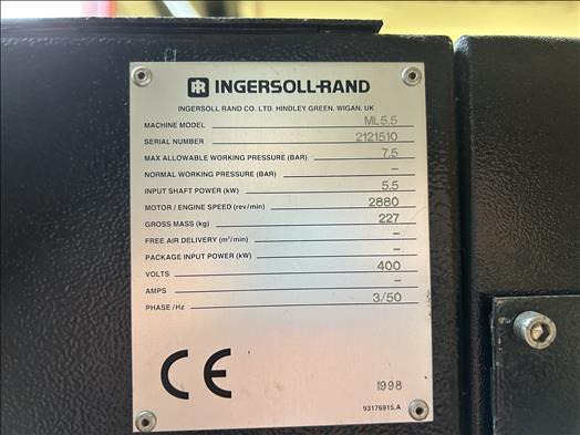 Ingersoll Rand ML5.5 Air compressor - Macchina alimentare: foto 4 Ingersoll Rand ML5.5 Air compressor - Macchina alimentare: foto 4
