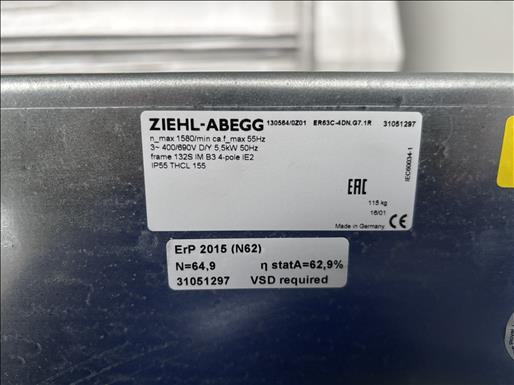 Ziehl Abegg ER63C4DN Centrifugal fan - Macchina alimentare: foto 5 Ziehl Abegg ER63C4DN Centrifugal fan - Macchina alimentare: foto 5