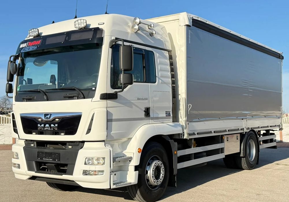 MAN TGM 15.290/E6/FIRANKA/BURTO-FIRANKA/SZKOŁA JAZDY/MAŁY ROZSTAW OSI/16PALET/WINDA/NISKI PRZEBIEG/2019/SERWISOWANY/JAK NOWY - Camion centinato: foto 2 MAN TGM 15.290/E6/FIRANKA/BURTO-FIRANKA/SZKOŁA JAZDY/MAŁY ROZSTAW OSI/16PALET/WINDA/NISKI PRZEBIEG/2019/SERWISOWANY/JAK NOWY - Camion centinato: foto 2