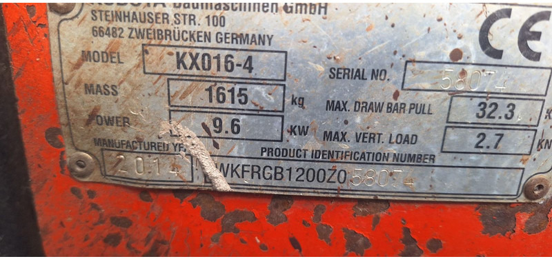 Kubota KXo 16-4 Minibagger 1-hand Deutsche Maschine - Miniescavatore: foto 5 Kubota KXo 16-4 Minibagger 1-hand Deutsche Maschine - Miniescavatore: foto 5