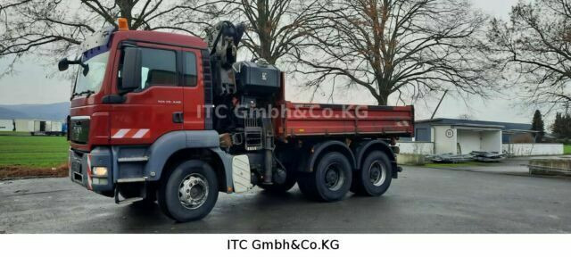 MAN 26.440TGS Kipper+Kran Meiller/Stahl - Autocarro ribaltabile, Camion con gru: foto 1 MAN 26.440TGS Kipper+Kran Meiller/Stahl - Autocarro ribaltabile, Camion con gru: foto 1
