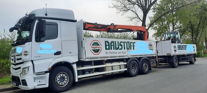 Mercedes-Benz 2545 Actros Pritsche Kran Palfinger PK21001 - Autocarro con pianale/ Cassone fisso, Camion con gru: foto 1 Mercedes-Benz 2545 Actros Pritsche Kran Palfinger PK21001 - Autocarro con pianale/ Cassone fisso, Camion con gru: foto 1