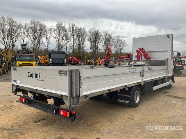 Renault Midlum 240 D12 Flatbed Truck with Crane - Autocarro con pianale/ Cassone fisso, Camion con gru: foto 4 Renault Midlum 240 D12 Flatbed Truck with Crane - Autocarro con pianale/ Cassone fisso, Camion con gru: foto 4
