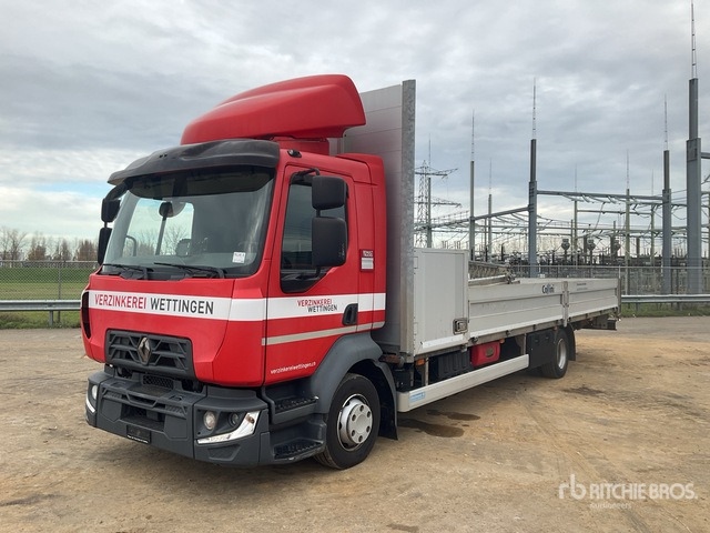 Renault Midlum 240 D12 Flatbed Truck with Crane - Autocarro con pianale/ Cassone fisso, Camion con gru: foto 2 Renault Midlum 240 D12 Flatbed Truck with Crane - Autocarro con pianale/ Cassone fisso, Camion con gru: foto 2