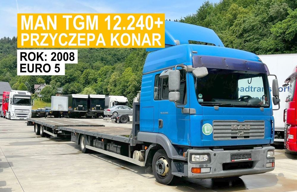 MAN TGM 12.240 // 2008 Rok // Euro 5 // + Przyczepa Konar 2 osie // 7.7+7.7 // - Autocarro con pianale/ Cassone fisso: foto 1 MAN TGM 12.240 // 2008 Rok // Euro 5 // + Przyczepa Konar 2 osie // 7.7+7.7 // - Autocarro con pianale/ Cassone fisso: foto 1
