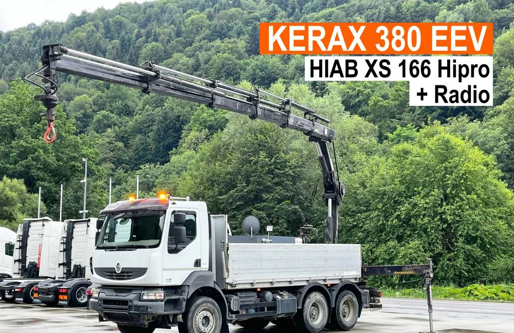 Renault Kerax 380 EEV // Skrzynia Burtowa // HIAB XS166 Hipro + Radio // Zwolnice // // - Autocarro con pianale/ Cassone fisso, Camion con gru: foto 1 Renault Kerax 380 EEV // Skrzynia Burtowa // HIAB XS166 Hipro + Radio // Zwolnice // // - Autocarro con pianale/ Cassone fisso, Camion con gru: foto 1