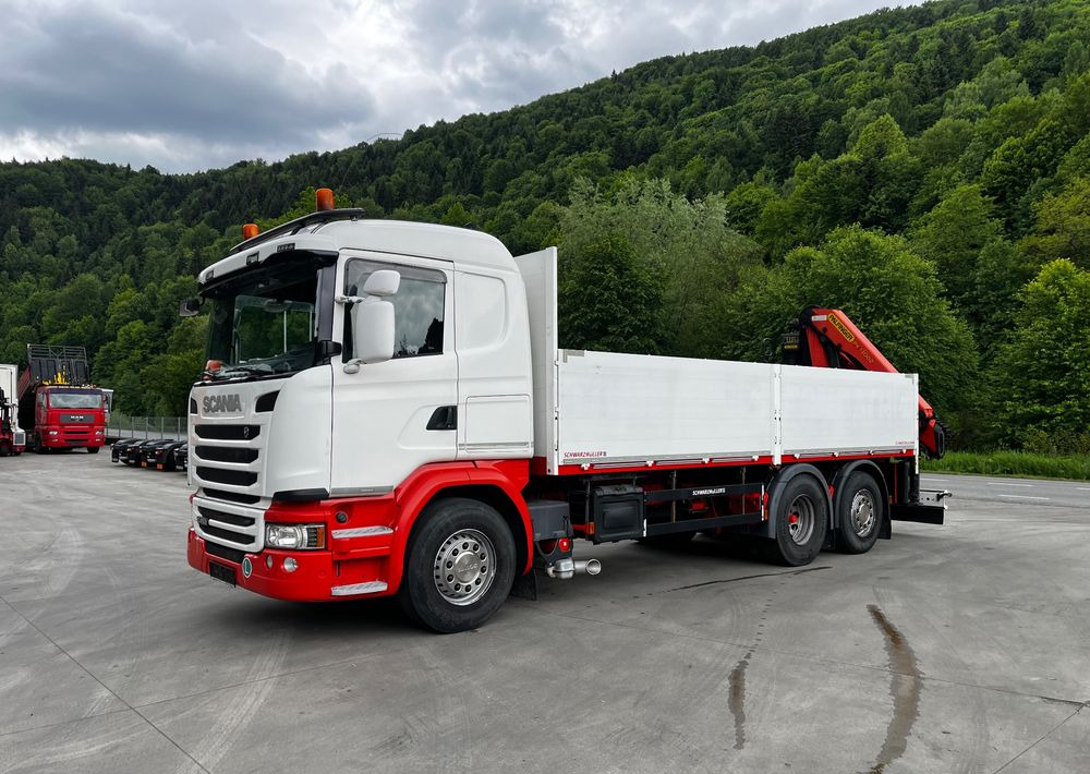 Scania G450 // 6x2// Skrzynia 6.40x2.49 // HDS Palfinger // Oś skrętna podnoszona // - Autocarro con pianale/ Cassone fisso, Camion con gru: foto 2 Scania G450 // 6x2// Skrzynia 6.40x2.49 // HDS Palfinger // Oś skrętna podnoszona // - Autocarro con pianale/ Cassone fisso, Camion con gru: foto 2