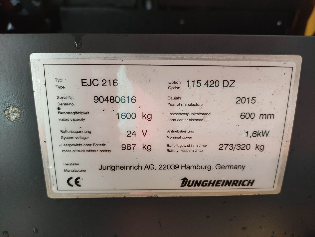 Jungheinrich EJC 216 - Stoccatore: foto 5 Jungheinrich EJC 216 - Stoccatore: foto 5