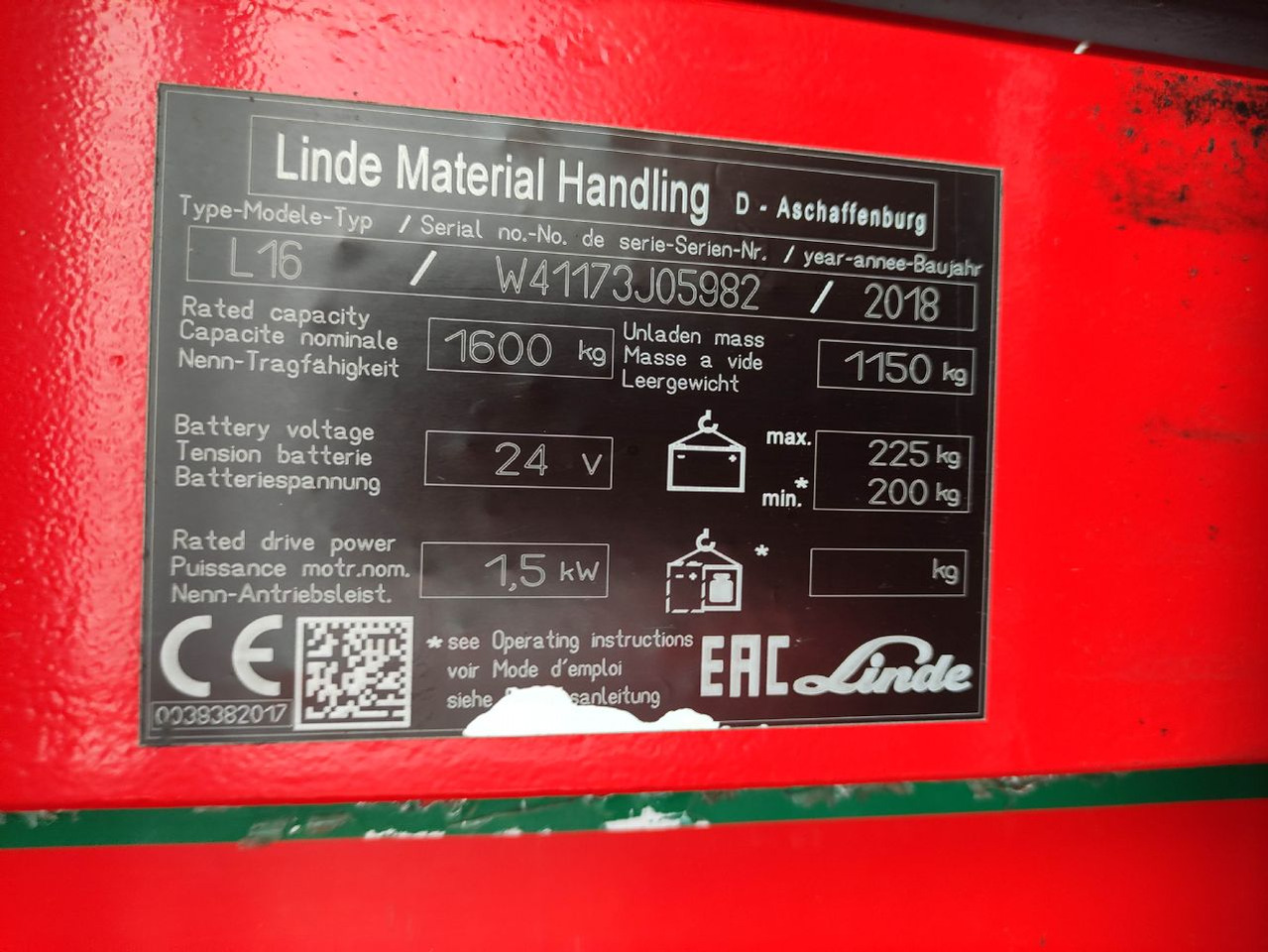 Linde L16-1173 - Stoccatore: foto 5 Linde L16-1173 - Stoccatore: foto 5