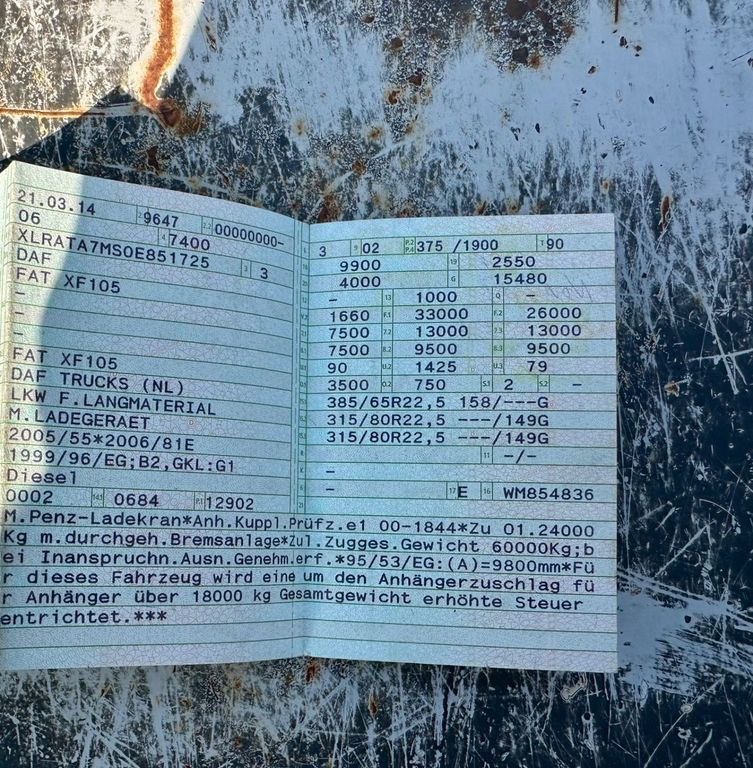 DAF 105.510 6X4 Kran Penz /Atlas Holz Crane DAF 105.510 6X4 Kran Penz /Atlas Holz Crane - Camion trasporto legname, Camion con gru: foto 4 DAF 105.510 6X4 Kran Penz /Atlas Holz Crane DAF 105.510 6X4 Kran Penz /Atlas Holz Crane - Camion trasporto legname, Camion con gru: foto 4