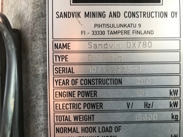 Perforatrice SANDVIK Ranger DX780: foto 18