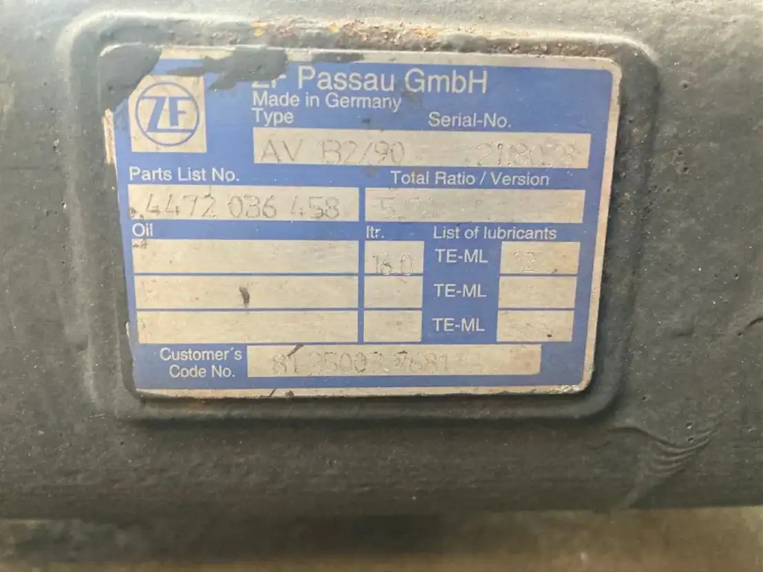 MAN Hinterachse Axis ZF AV132/90 5,74 4472036458 MAN Lions City A21 - Asse posteriore per Autobus: foto 2 MAN Hinterachse Axis ZF AV132/90 5,74 4472036458 MAN Lions City A21 - Asse posteriore per Autobus: foto 2
