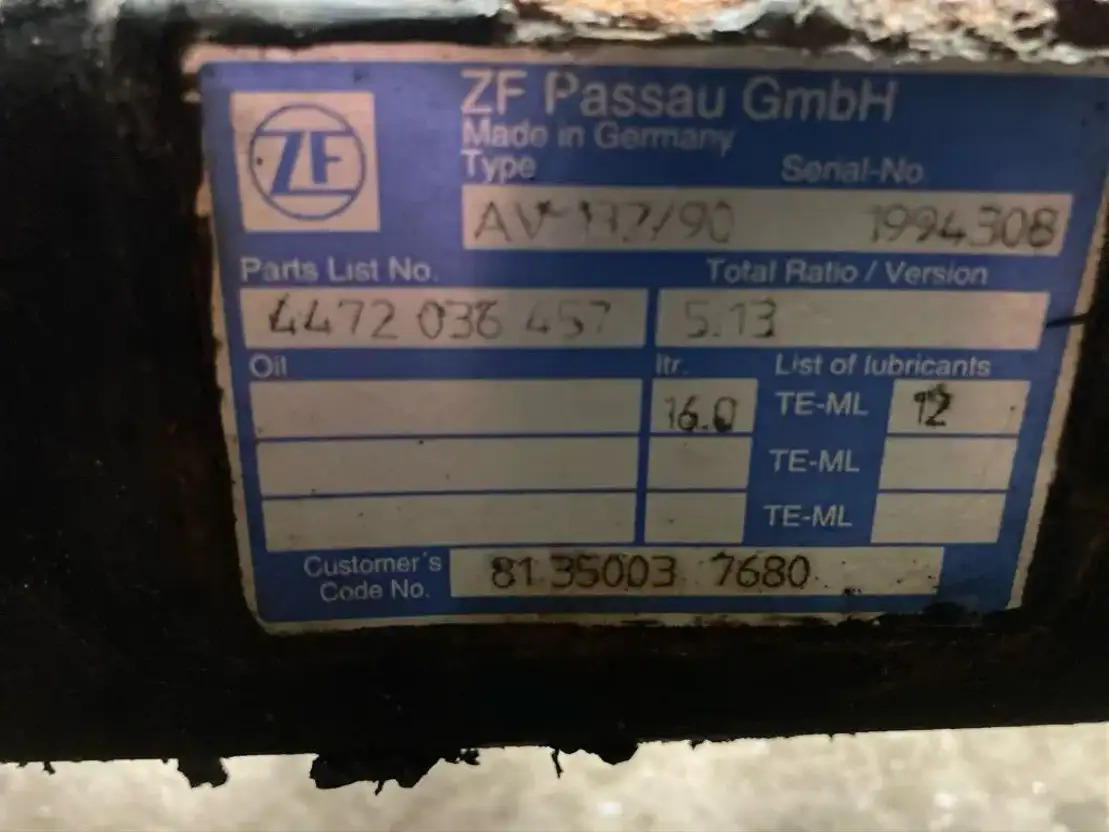ZF Hinterachse Axis ZF AV132/90 5,13 4472036457 MAN Lions City A21 - Asse posteriore per Autobus: foto 2 ZF Hinterachse Axis ZF AV132/90 5,13 4472036457 MAN Lions City A21 - Asse posteriore per Autobus: foto 2