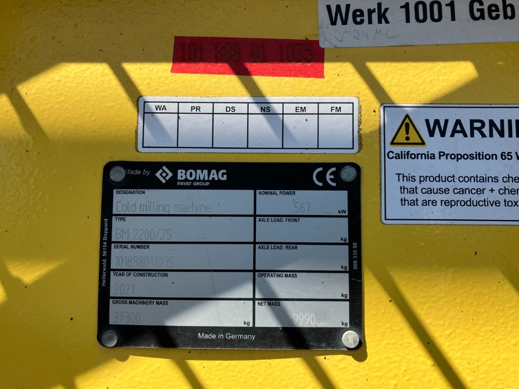 BOMAG DE BM 2200/75 Stage IV/Tier 4f - Fresa a freddo: foto 2 BOMAG DE BM 2200/75 Stage IV/Tier 4f - Fresa a freddo: foto 2