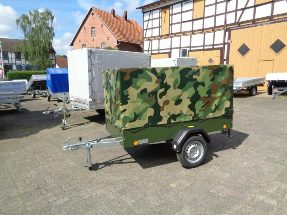 TPV PKW-Anhänger Plane und Spriegel 750 kg, Camouflage - Rimorchio per auto: foto 1 TPV PKW-Anhänger Plane und Spriegel 750 kg, Camouflage - Rimorchio per auto: foto 1