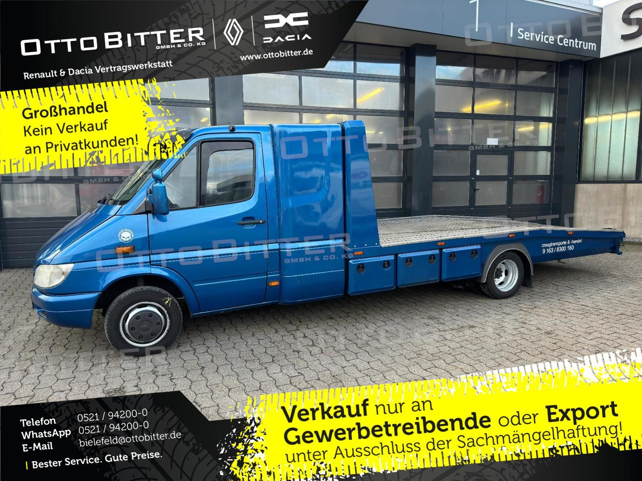 Mercedes-Benz Sprinter 2.7 CDI ABSCHLEPPWAGEN SCHLAFKABINE - Autocarro trasporto automezzi: foto 1 Mercedes-Benz Sprinter 2.7 CDI ABSCHLEPPWAGEN SCHLAFKABINE - Autocarro trasporto automezzi: foto 1