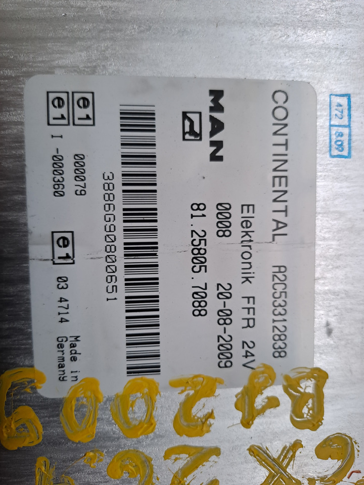 Gebrauchtes MAN TGX 26.440 Steuergerät Fahrzeugführungs - Rechner, Artikel - Nr. : 81.25805 - 7088 - ECU per Camion: foto 2 Gebrauchtes MAN TGX 26.440 Steuergerät Fahrzeugführungs - Rechner, Artikel - Nr. : 81.25805 - 7088 - ECU per Camion: foto 2