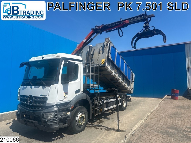 Autocarro ribaltabile, Camion con gru Mercedes-Benz Arocs 1833 EURO 6, Kipper, Palfinger: foto 1