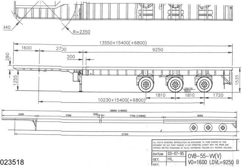 Nooteboom open laadbak 55000 KG, 28.95 m, 2 X Extandable - Semirimorchio cassonato/ Pianale: foto 2 Nooteboom open laadbak 55000 KG, 28.95 m, 2 X Extandable - Semirimorchio cassonato/ Pianale: foto 2