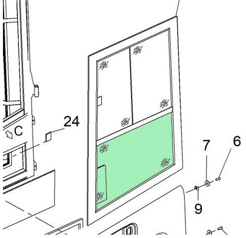 Terex Schaeff TL/SKL-5388665451-Window/Scheibe/Ruit - Cabina e interni per Macchina da cantiere: foto 2 Terex Schaeff TL/SKL-5388665451-Window/Scheibe/Ruit - Cabina e interni per Macchina da cantiere: foto 2