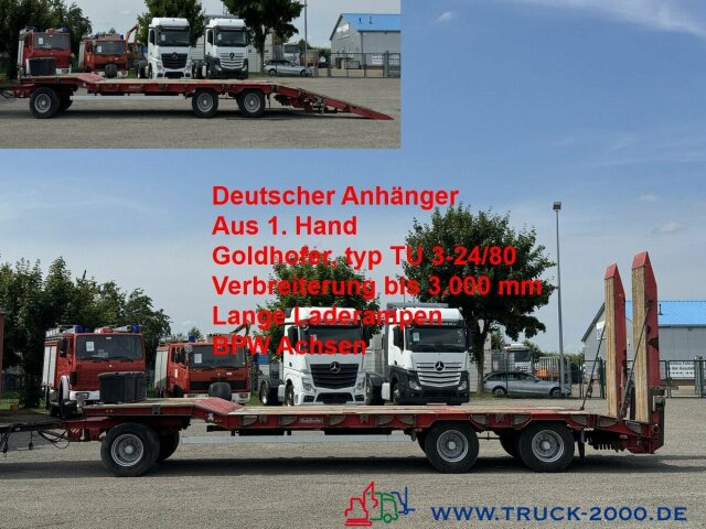 Goldhofer TU3-24/80 3 Achsen Verbreiterung bis 3m ABS/ EBS - Rimorchio pianale ribassato: foto 1 Goldhofer TU3-24/80 3 Achsen Verbreiterung bis 3m ABS/ EBS - Rimorchio pianale ribassato: foto 1