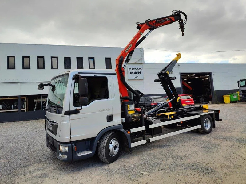 MAN TGL 12.250 Containersysteem Jimeca met kraan Palfinger PK4501 - Autocarro scarrabile, Camion con gru: foto 1 MAN TGL 12.250 Containersysteem Jimeca met kraan Palfinger PK4501 - Autocarro scarrabile, Camion con gru: foto 1