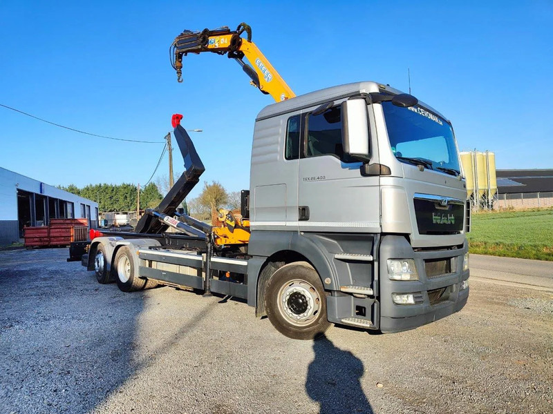 MAN TGX 26.400 6x2 Euro5 Container LEEBUR + Crane Effer 145 - Autocarro scarrabile, Camion con gru: foto 2 MAN TGX 26.400 6x2 Euro5 Container LEEBUR + Crane Effer 145 - Autocarro scarrabile, Camion con gru: foto 2