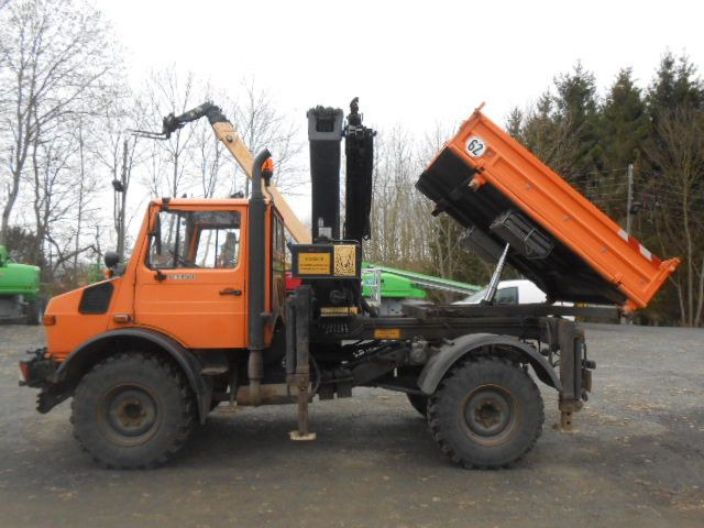 Unimog U1450 427/11 mit Kran - Autocarro ribaltabile, Camion con gru: foto 1 Unimog U1450 427/11 mit Kran - Autocarro ribaltabile, Camion con gru: foto 1