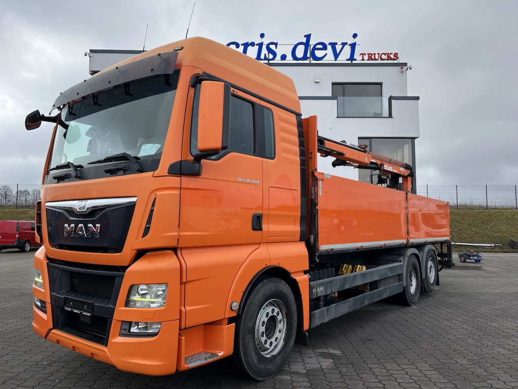 MAN TGX 26.480 6x2 Atlas 145.2 Baustoff - Autocarro con pianale/ Cassone fisso, Camion con gru: foto 1 MAN TGX 26.480 6x2 Atlas 145.2 Baustoff - Autocarro con pianale/ Cassone fisso, Camion con gru: foto 1