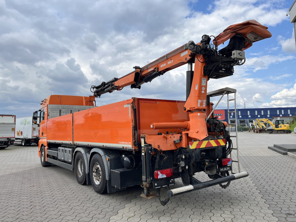 Autocarro con pianale/ Cassone fisso, Camion con gru MAN TGX 26.480 6x2  Atlas 145.2 Kran Baustoff   AHK: foto 9