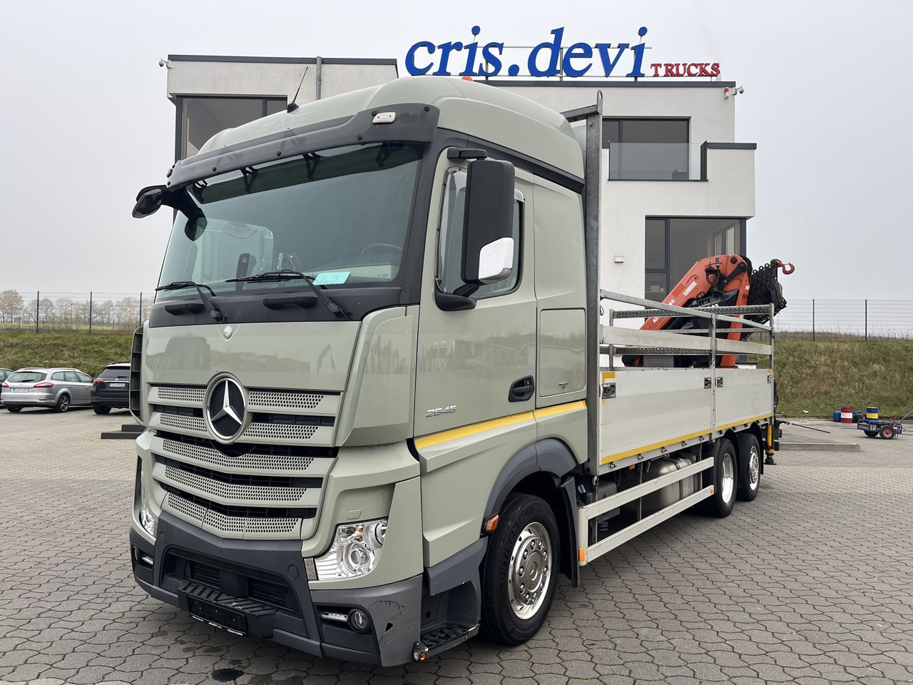 Mercedes-Benz Actros 2545 6x2 Effer - Atlas 265-A6 Lenk- Liftachse - Autocarro con pianale/ Cassone fisso, Camion con gru: foto 1 Mercedes-Benz Actros 2545 6x2 Effer - Atlas 265-A6 Lenk- Liftachse - Autocarro con pianale/ Cassone fisso, Camion con gru: foto 1