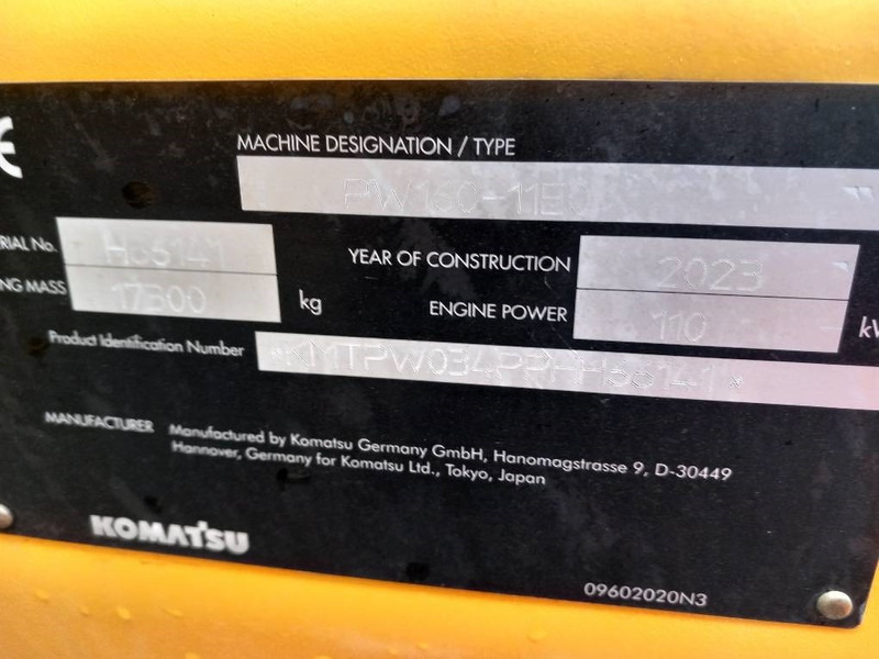 Komatsu PW160-11E0 - Escavatore gommato: foto 4 Komatsu PW160-11E0 - Escavatore gommato: foto 4