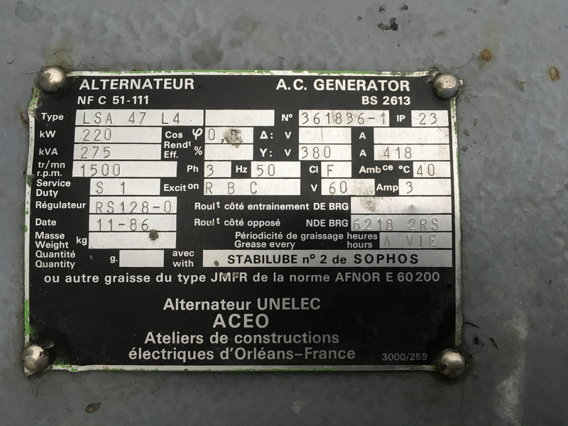 Gruppo elettrogeno Cummins NTA-855-G GENERATOR 275 KVA USED: foto 6