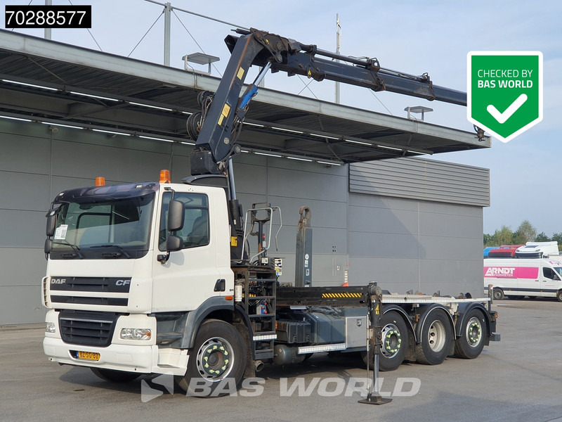 DAF CF85.360 8X2 NL-Truck HIAB 211 E-3 Hipro Crane + Hooklift Lift+steering Axle Automatic Euro 5 - Autocarro scarrabile, Camion con gru: foto 1 DAF CF85.360 8X2 NL-Truck HIAB 211 E-3 Hipro Crane + Hooklift Lift+steering Axle Automatic Euro 5 - Autocarro scarrabile, Camion con gru: foto 1
